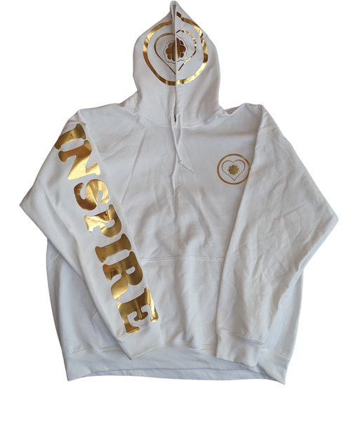 Classic 'Inspire' Motto Hoodie - White