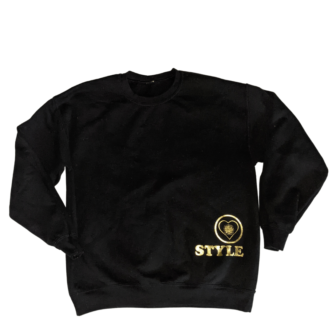 Classic Style Motto Sweater - Black